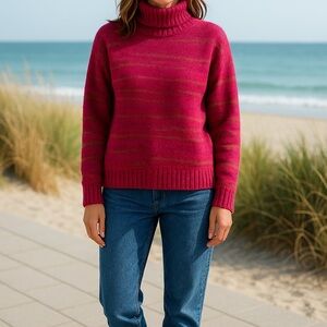 Banana Republic Fuchsia Turtleneck Sweater
